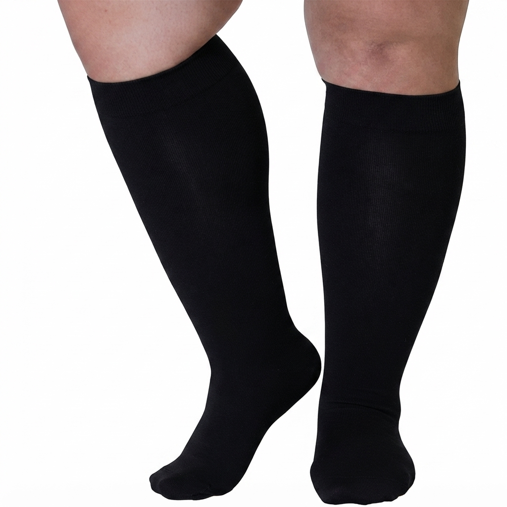 Chaussettes de Compression Sans/avec Pieds – Mollet 20-30 mmHg (S à 7XL)